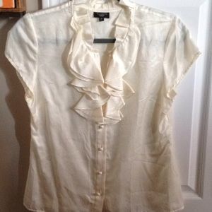 Cotton and silk cream colored blouse